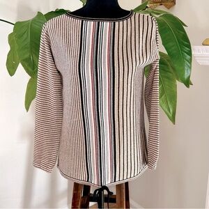 Vintage Duet Multicolor & Gold Metallic Stripe Sweater